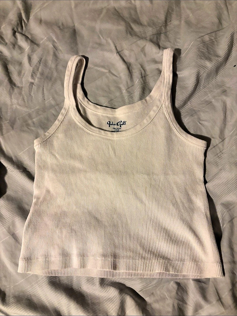 White Ribbed Tank Top John Galt Ribbed Tank Top in Cream